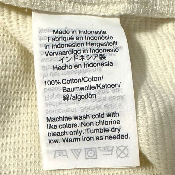 Madewell Texture & Thread Size M Long Sleeve Tie-Front Top in Antique Cream NWT - Picture 6 of 10